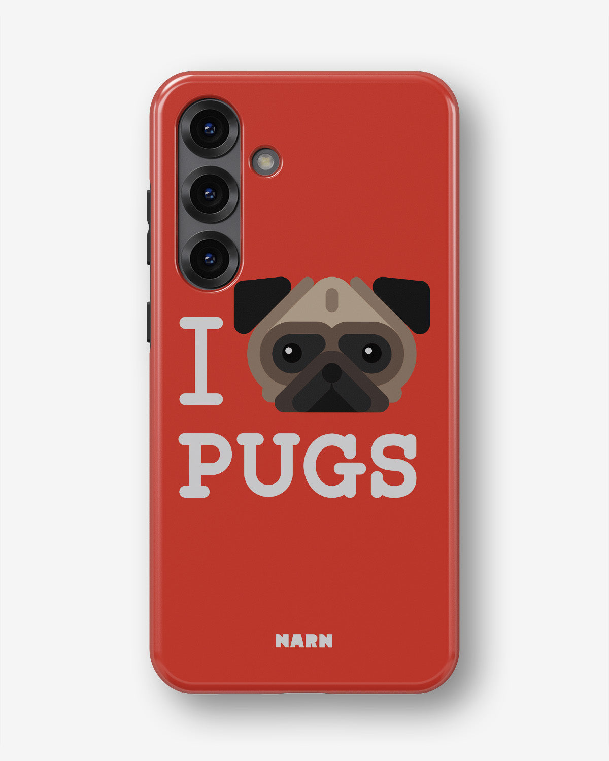 Samsung Galaxy A36 Tough Case – I Love Pugs - View 1
