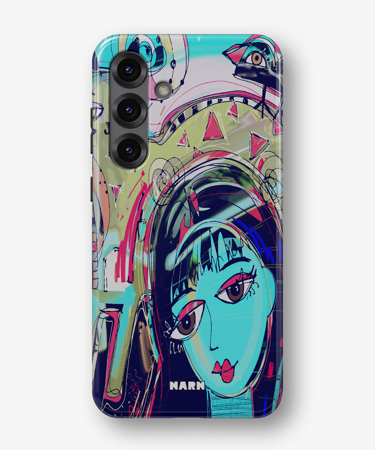 Samsung Galaxy A36 Tough Case – Abstract Cat - View 1