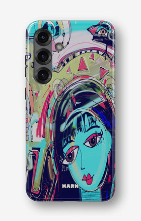 Samsung Galaxy A36 Tough Case – Abstract Cat - View 1