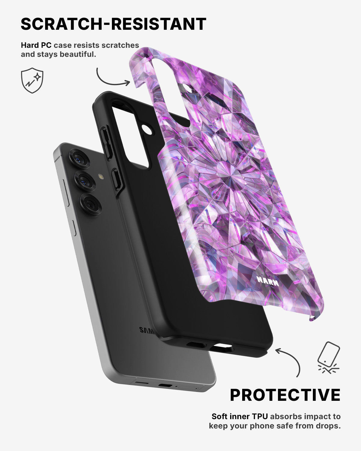 Samsung Galaxy A36 Tough Case – Lavender Crystals - View 2