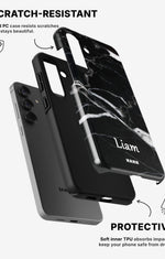 Samsung Galaxy A36 Tough Case – Custom - Black Marble - View 2