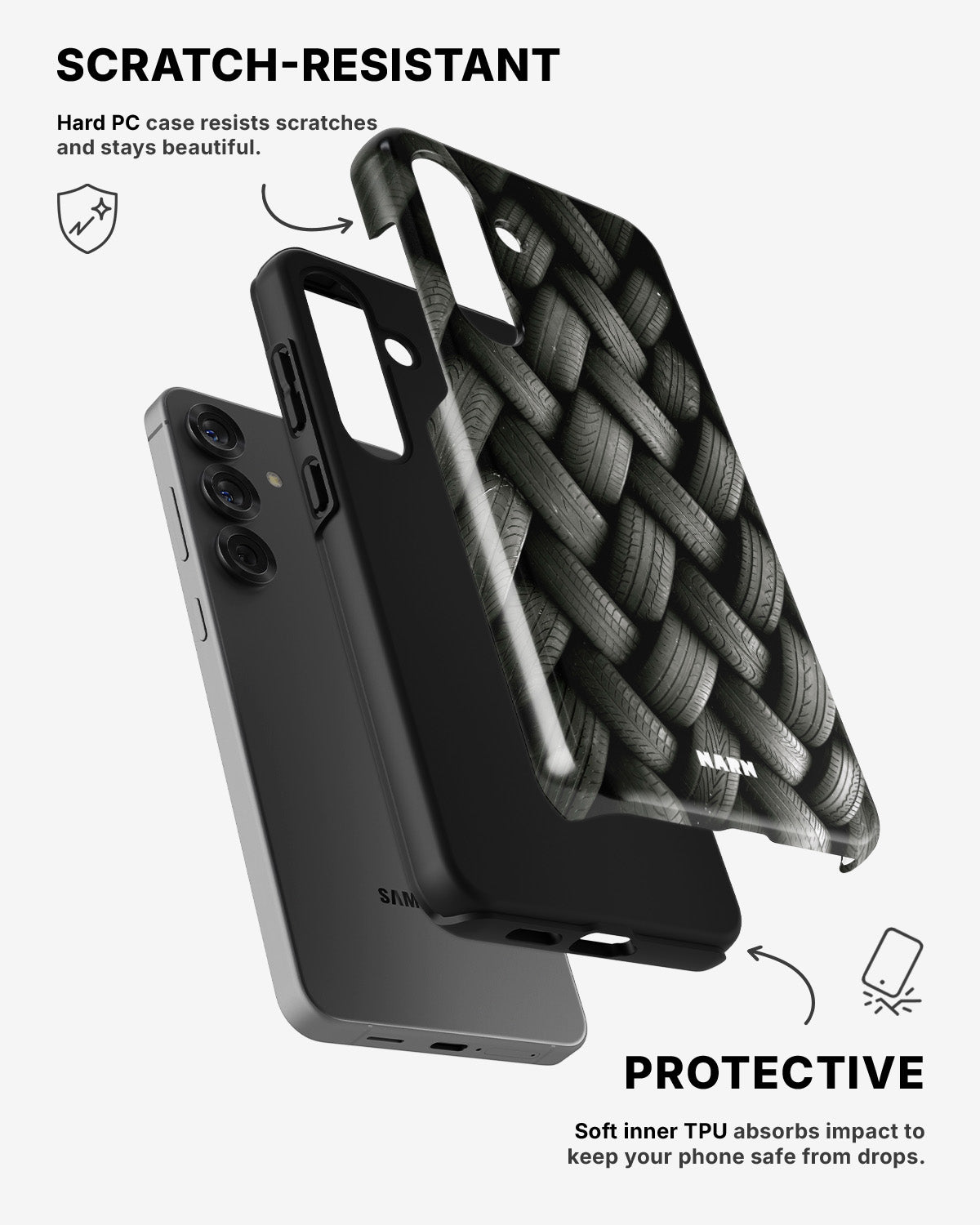 Samsung Galaxy A36 Tough Case – Tires Wall - View 2