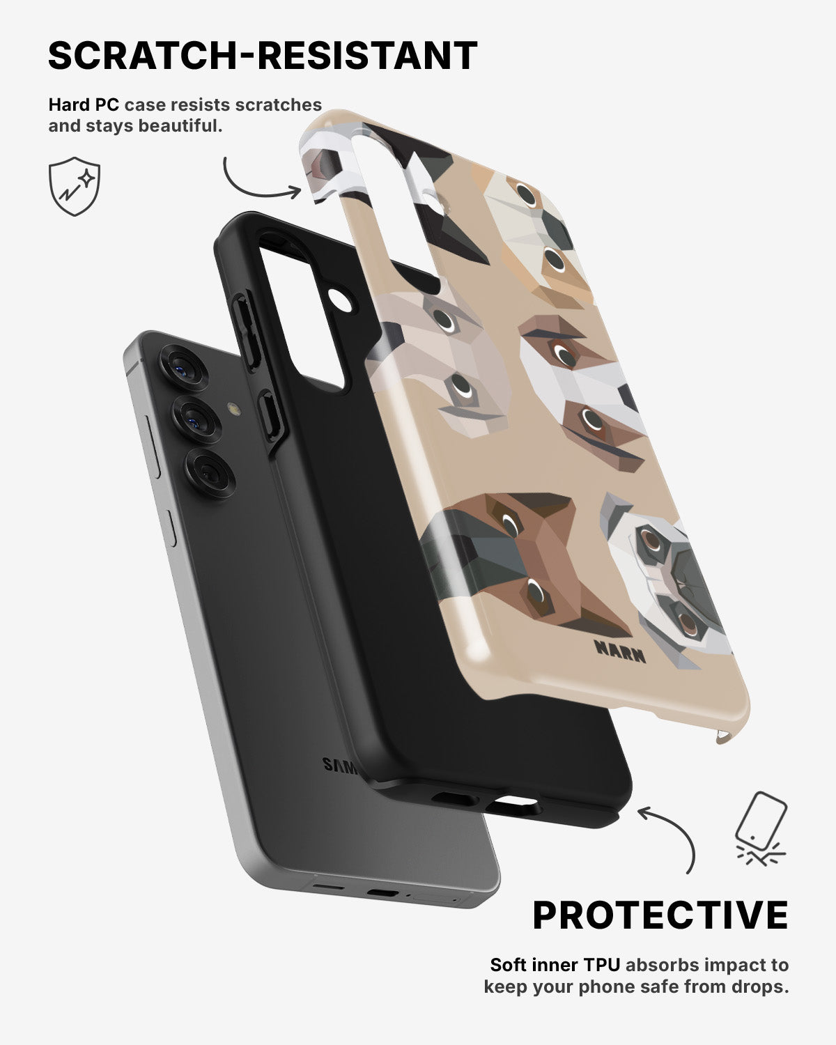 Samsung Galaxy A36 Tough Case – Cute Dogs - View 2