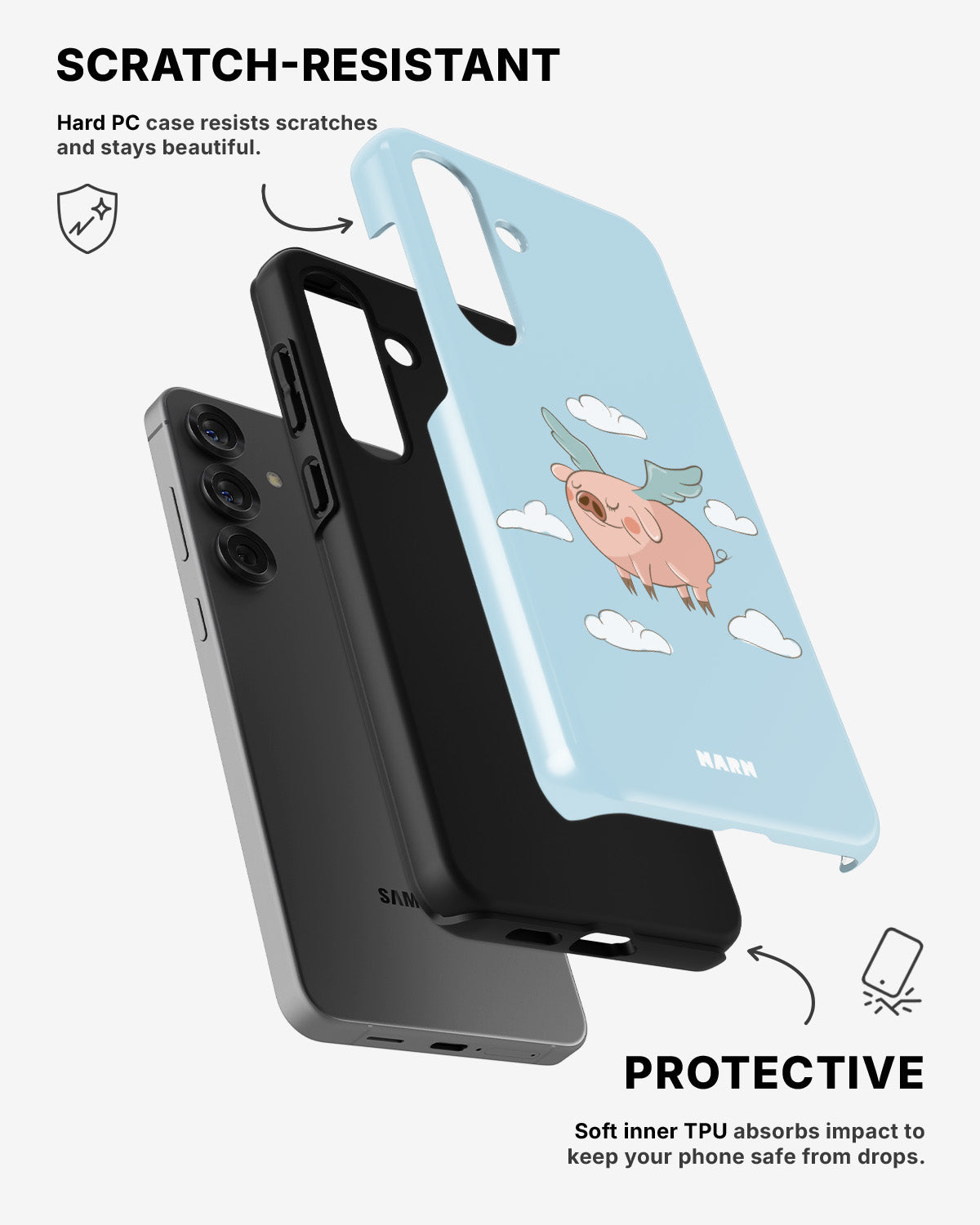 Samsung Galaxy A36 Tough Case – Dreamy Pig - View 2