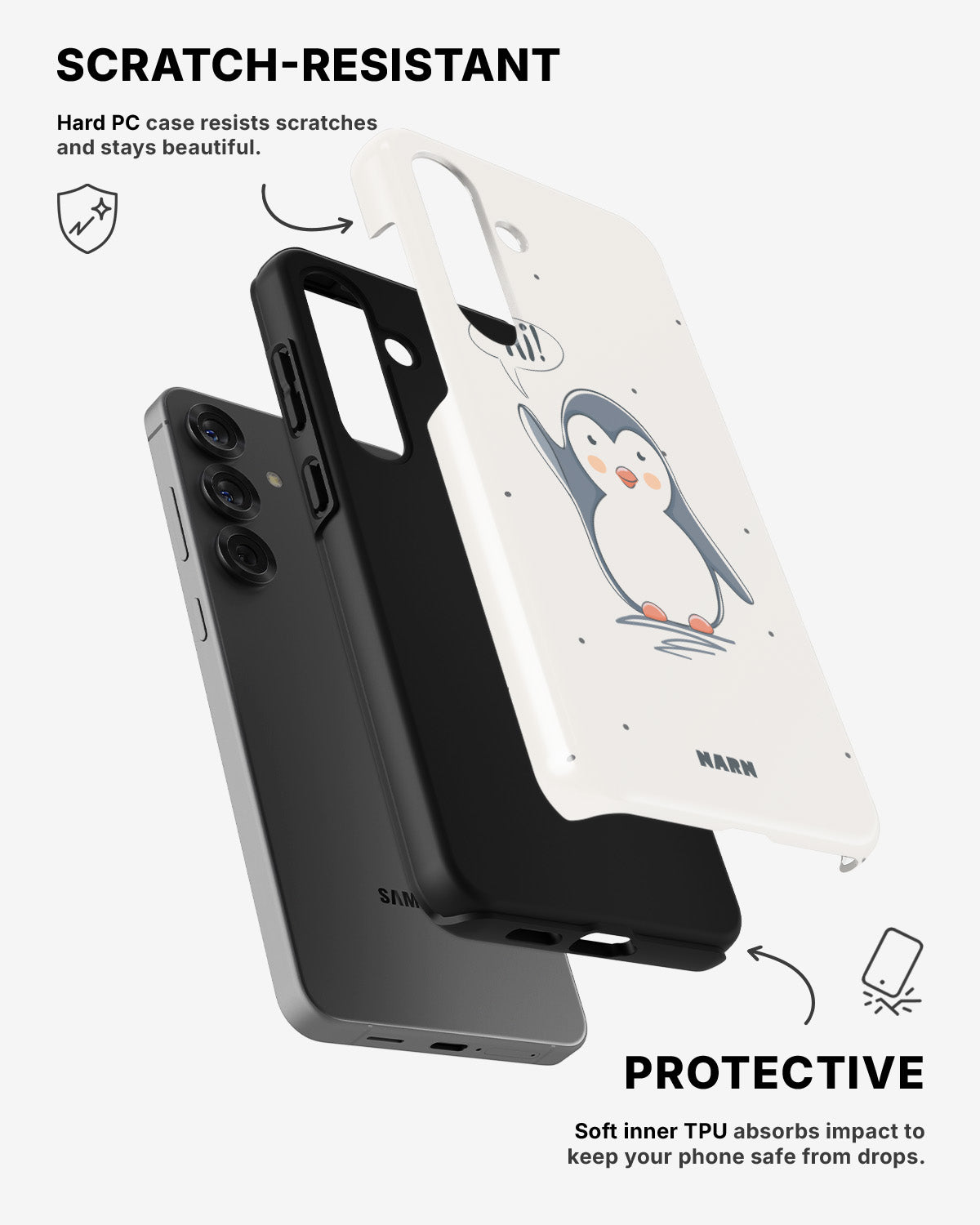 Samsung Galaxy A36 Tough Case – Cute Penguin - View 2