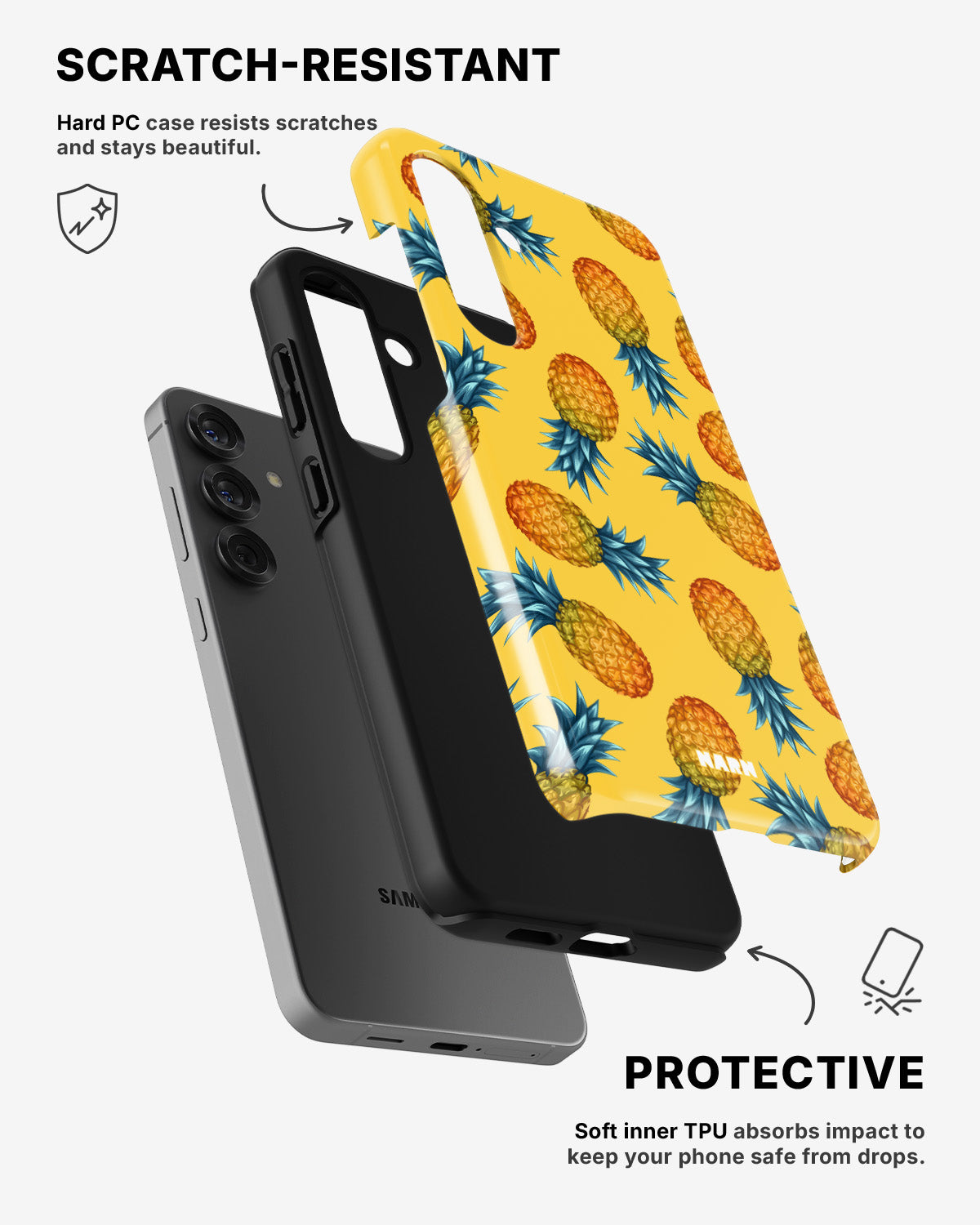 Samsung Galaxy A36 Tough Case – Sunny Pineapple - View 2
