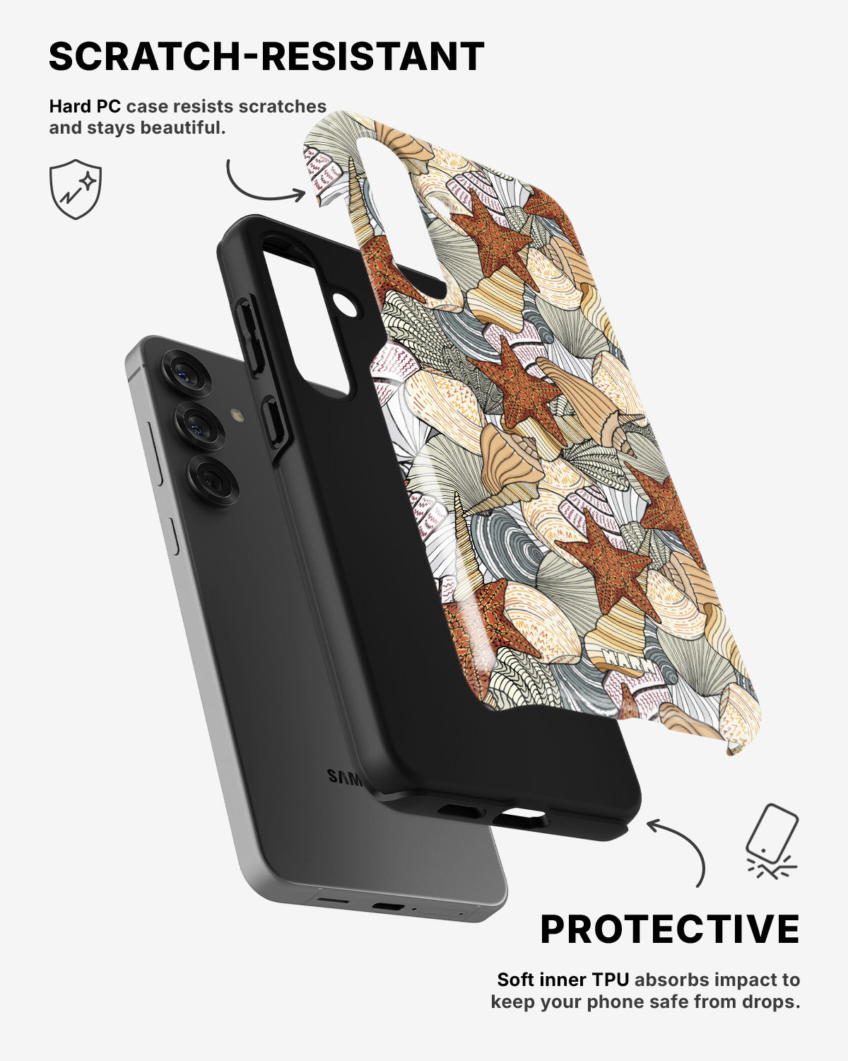 Samsung Galaxy A36 Tough Case – Sea Shells - View 2
