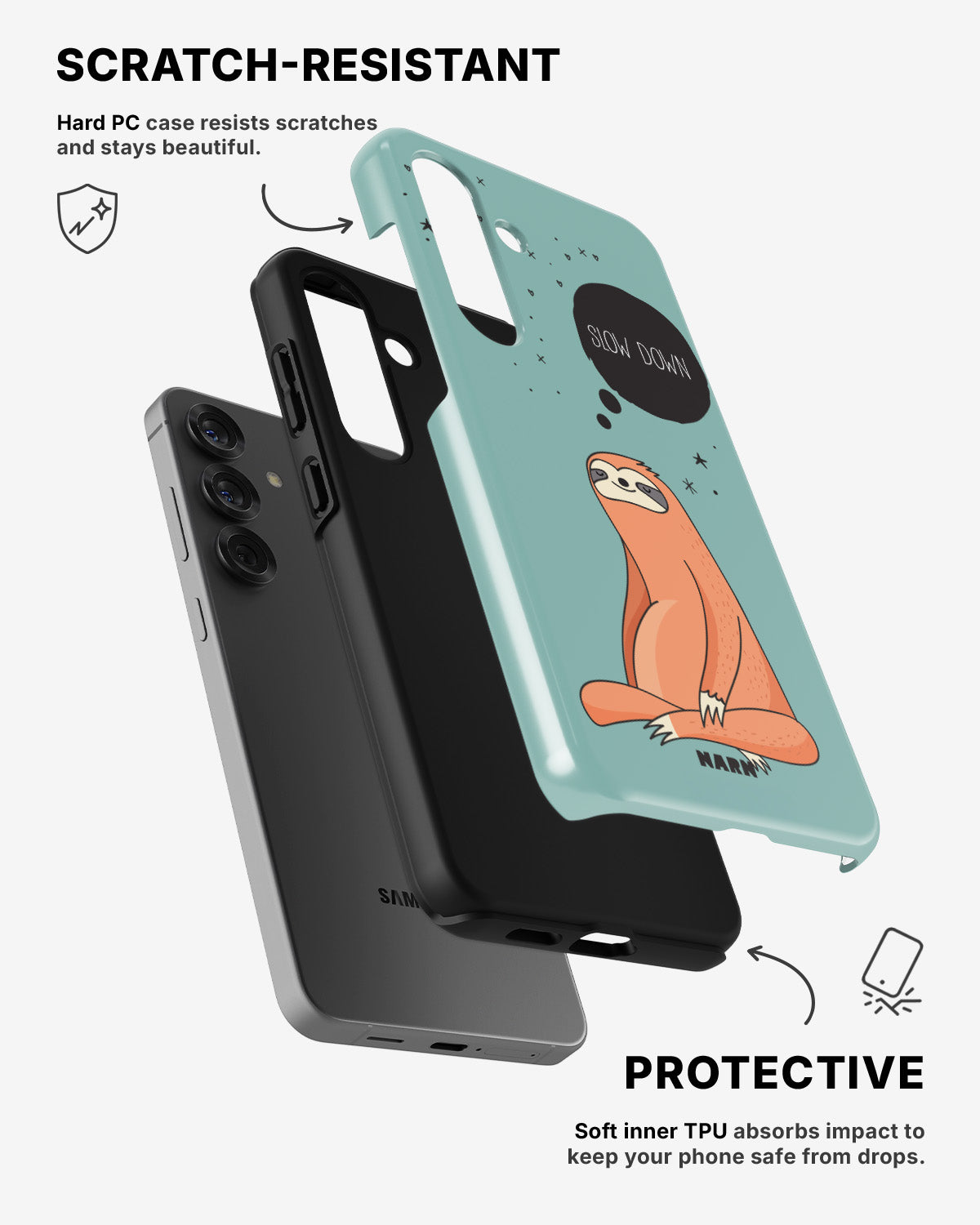Samsung Galaxy A36 Tough Case – Slow Down Sloth - View 2