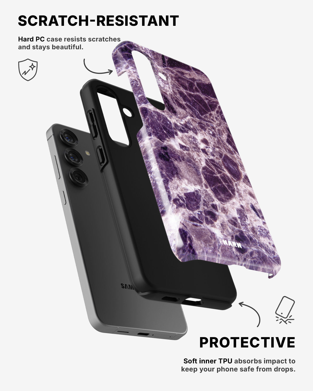 Samsung Galaxy A36 Tough Case – Purple Marble - View 2