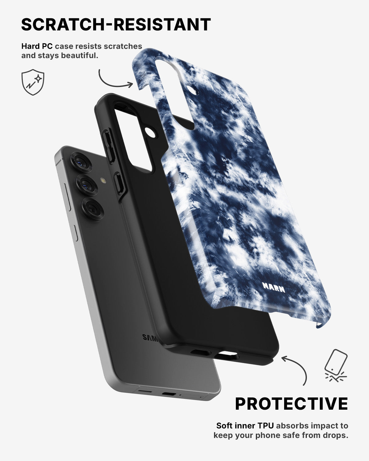 Samsung Galaxy A36 Tough Case – Tie Dye Blue - View 2