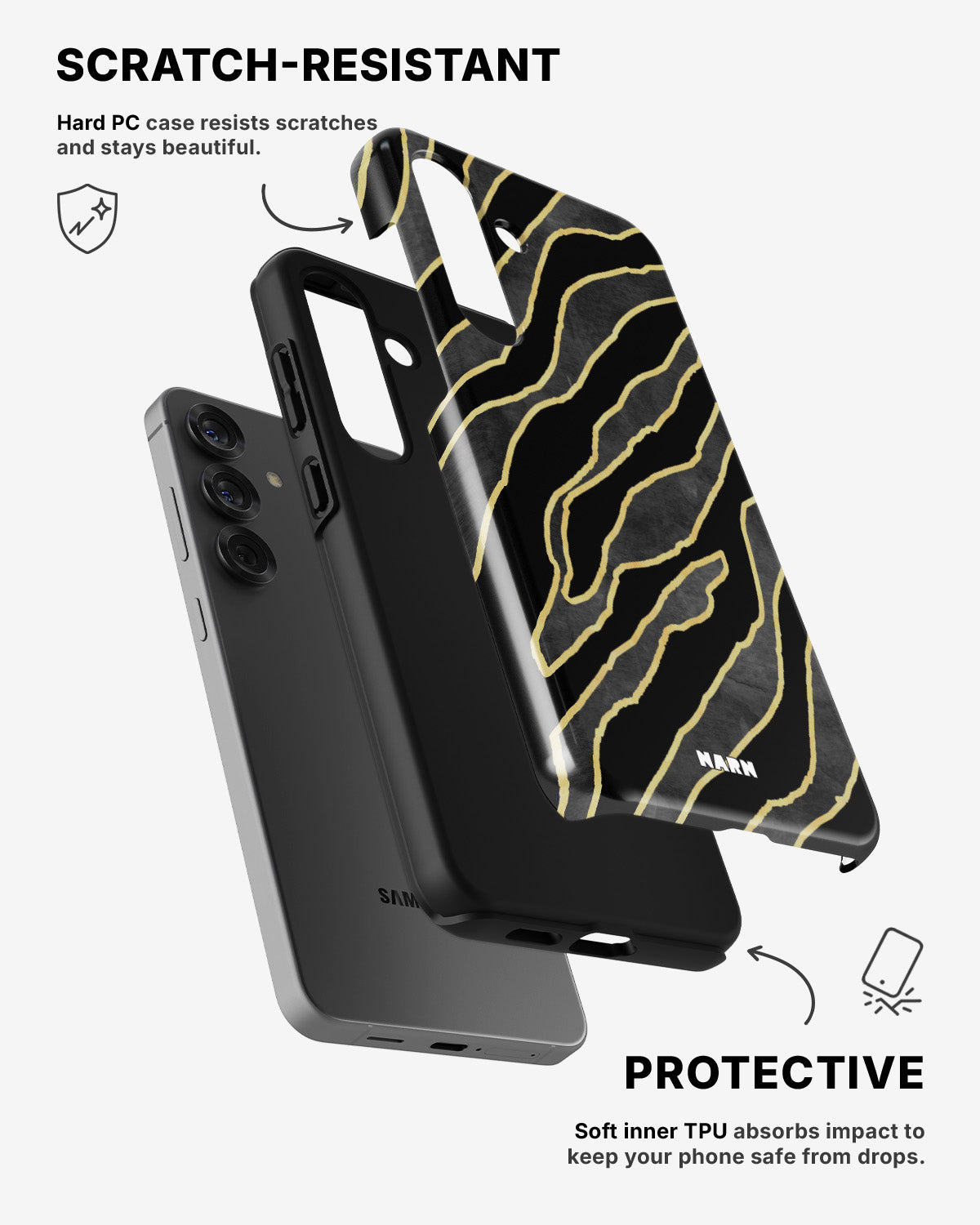 Samsung Galaxy A36 Tough Case – Golden Zebra - View 2