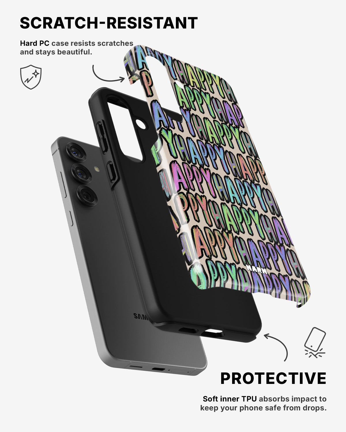 Samsung Galaxy A36 Tough Case – Happy - View 2