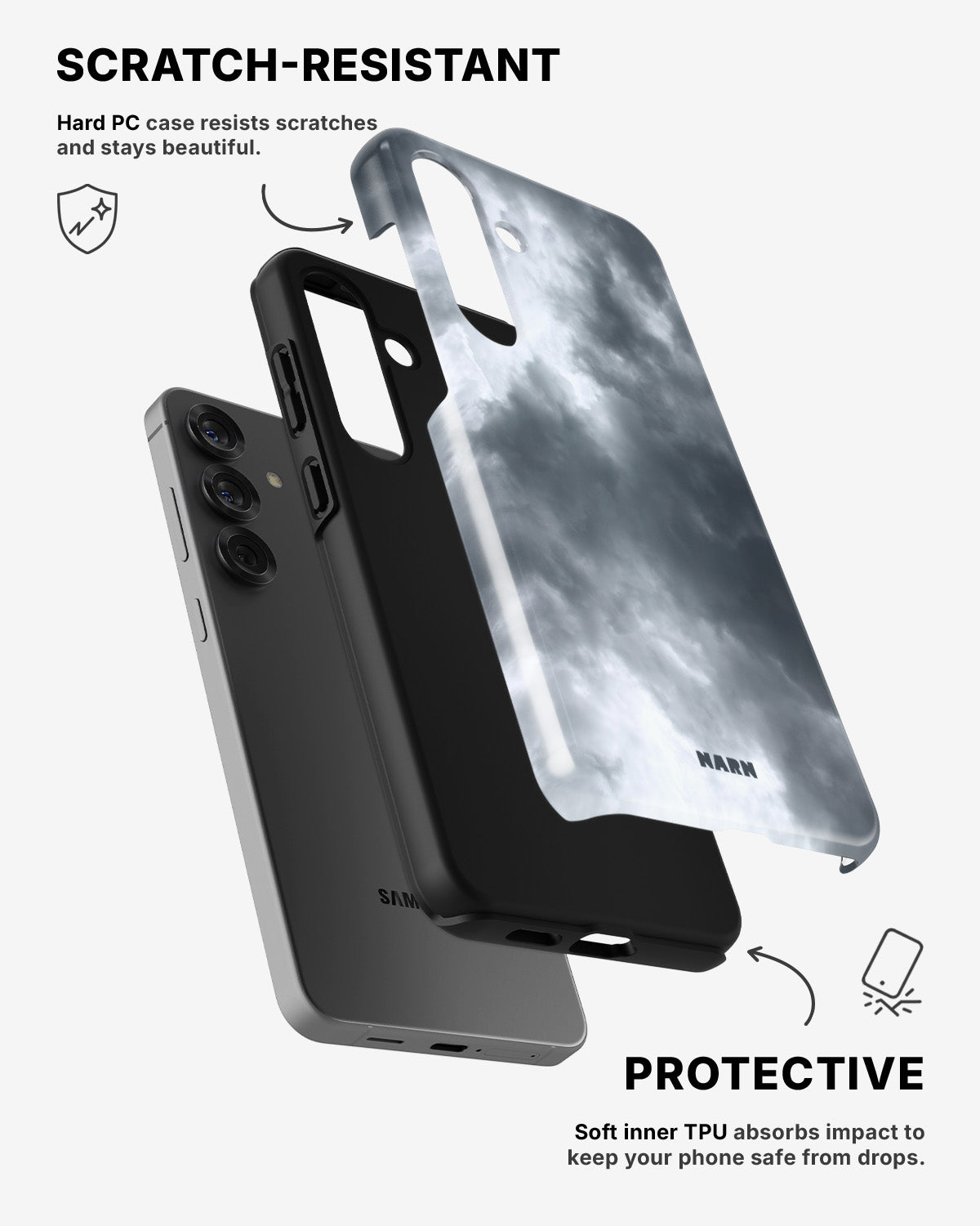 Samsung Galaxy A36 Tough Case – Cloudy - View 2