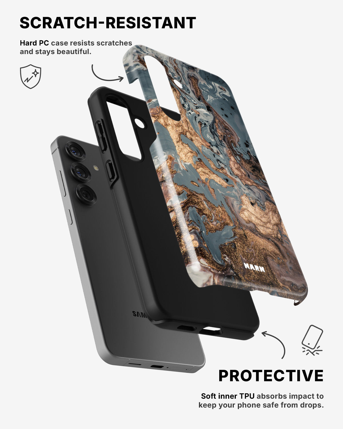 Samsung Galaxy A36 Tough Case – Molten Gold - View 2