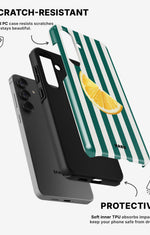 Samsung Galaxy A36 Tough Case – Lemon Stripes - View 2