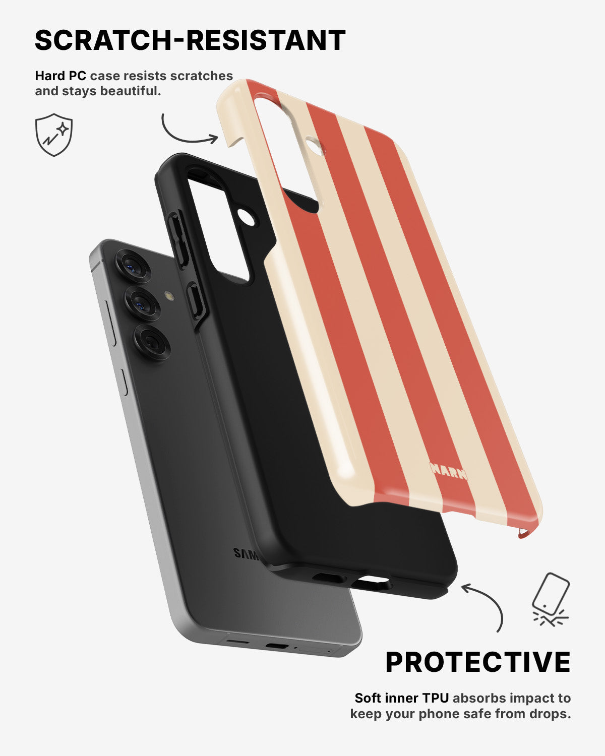 Samsung Galaxy A36 Tough Case – Sunset Stripes - View 2