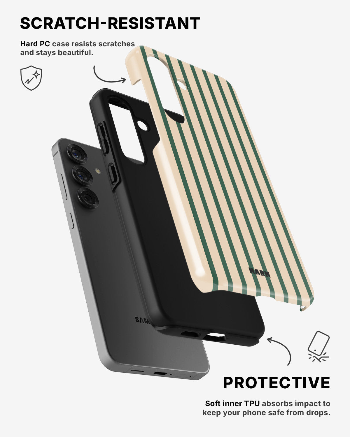 Samsung Galaxy A36 Tough Case – Evergreen Stripe - View 2