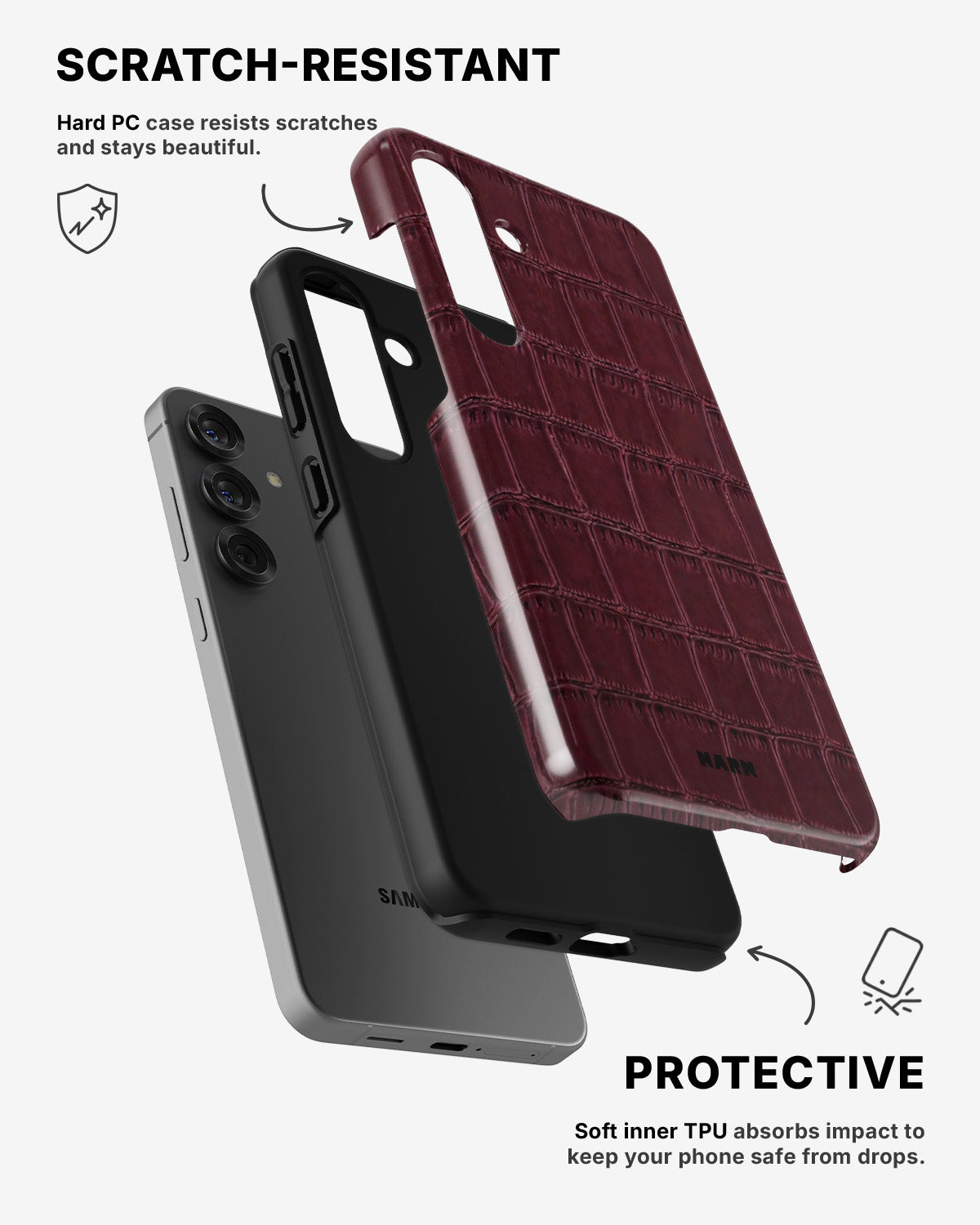 Samsung Galaxy A36 Tough Case – Rouge Croc - View 2