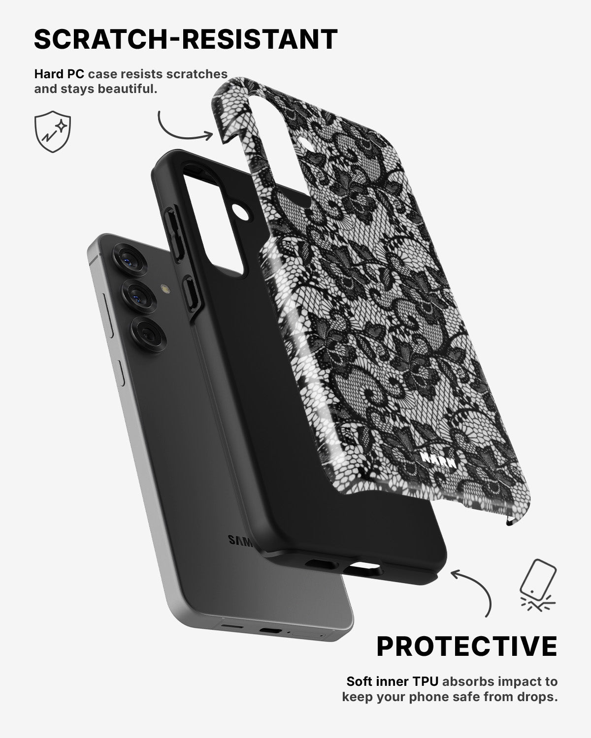 Samsung Galaxy A36 Tough Case – Midnight Lace - View 2