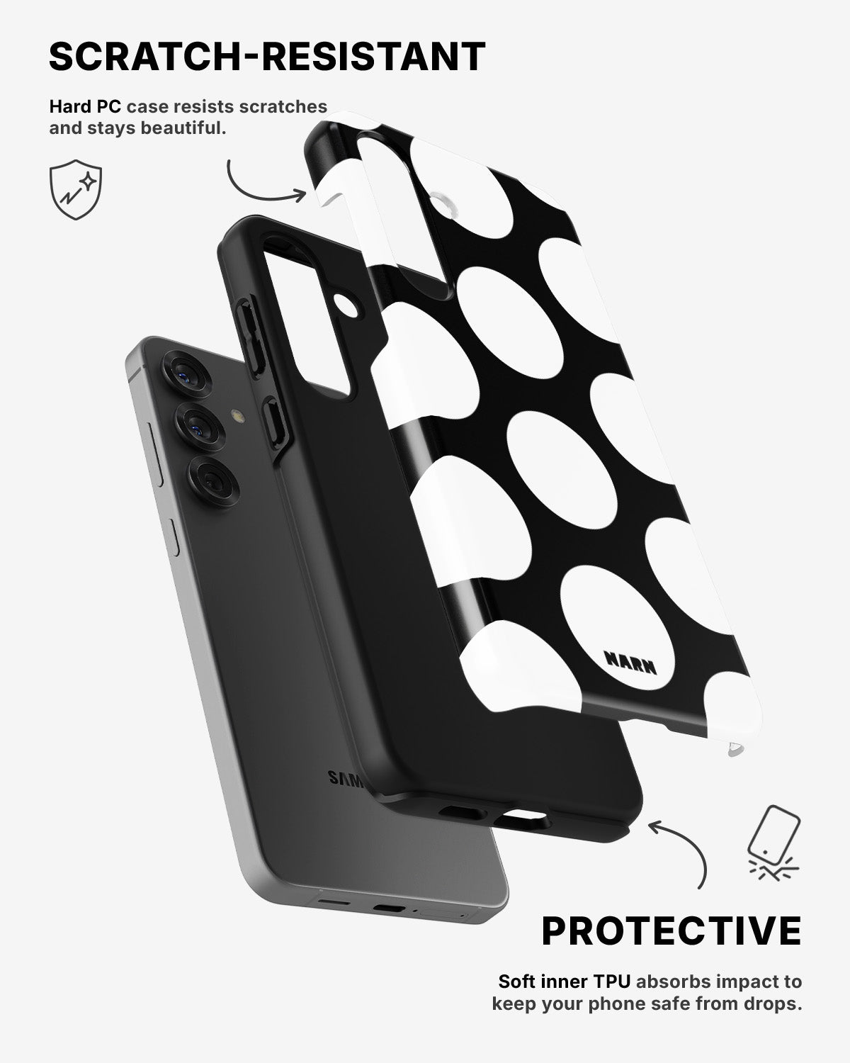 Samsung Galaxy A36 Tough Case – Bold Dots - View 2