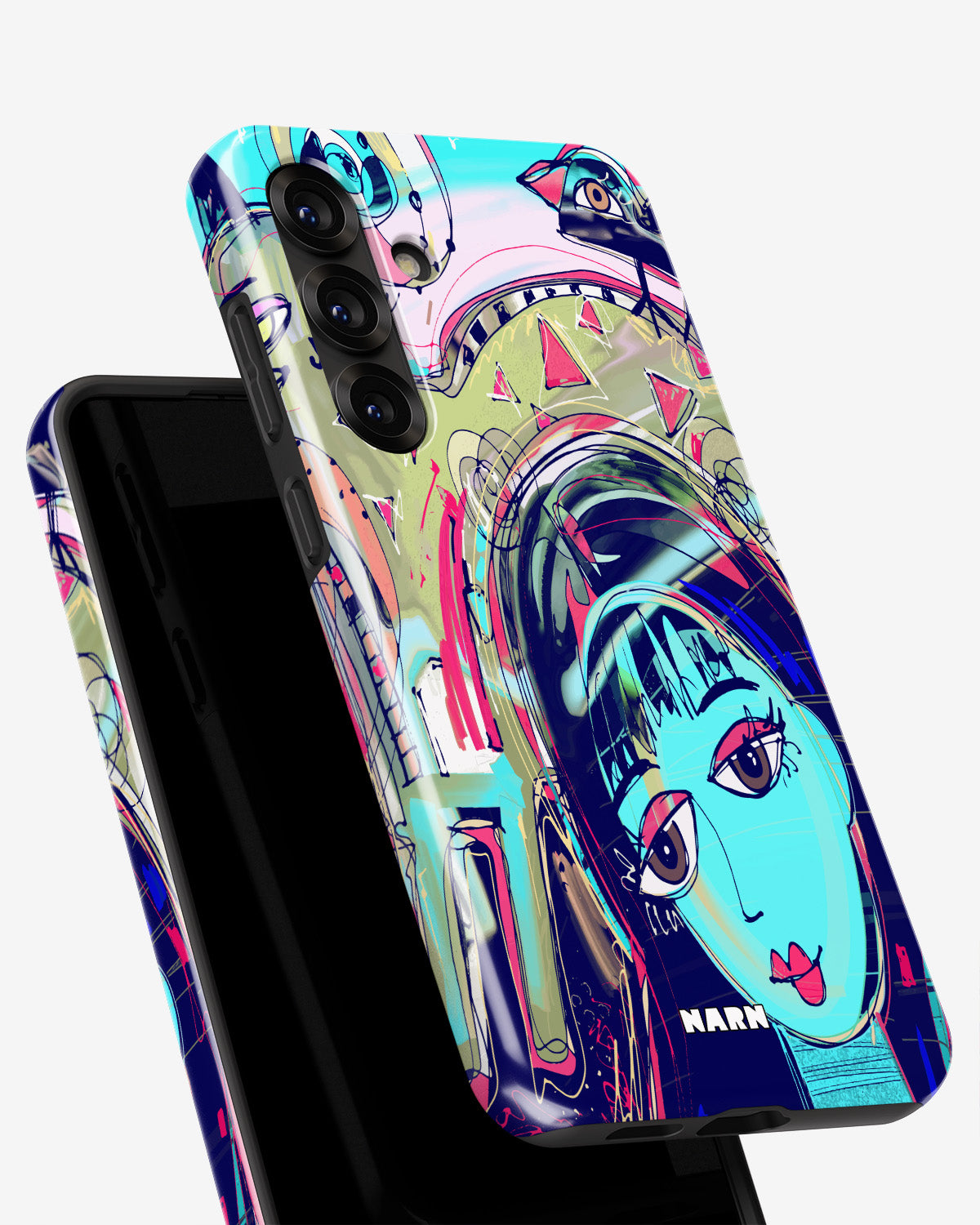 Samsung Galaxy A36 Tough Case – Abstract Cat - View 4