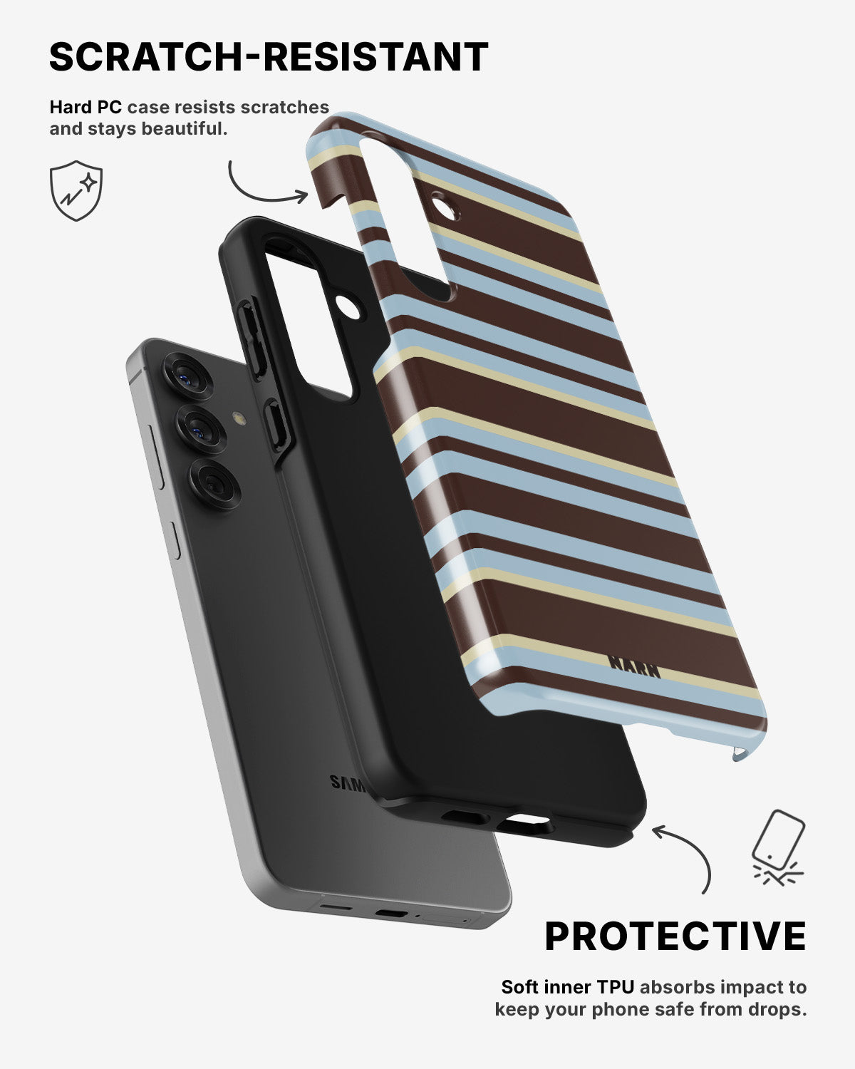 Samsung Galaxy S23 5G Tough Case – Latte Lines - View 2