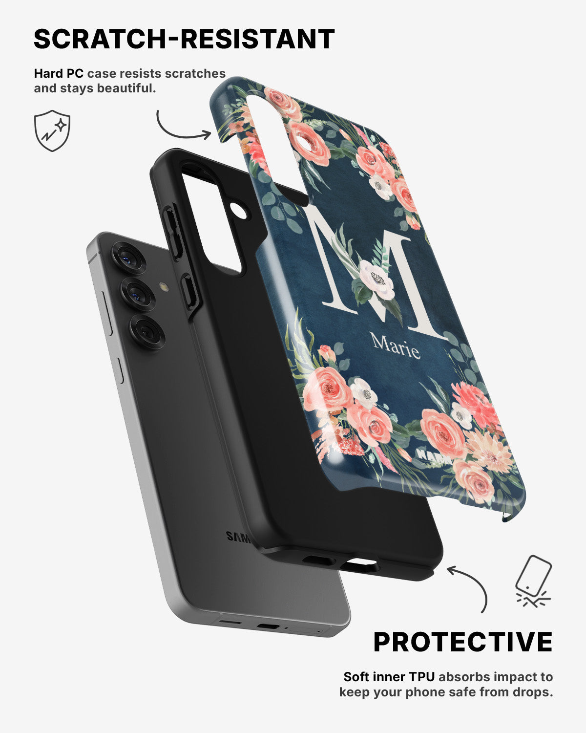 Samsung Galaxy S23 5G Tough Case – Custom - Floral - View 2