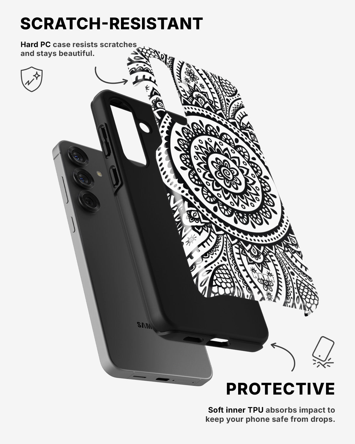Samsung Galaxy S23 5G Tough Case – Henna Mandala - View 2