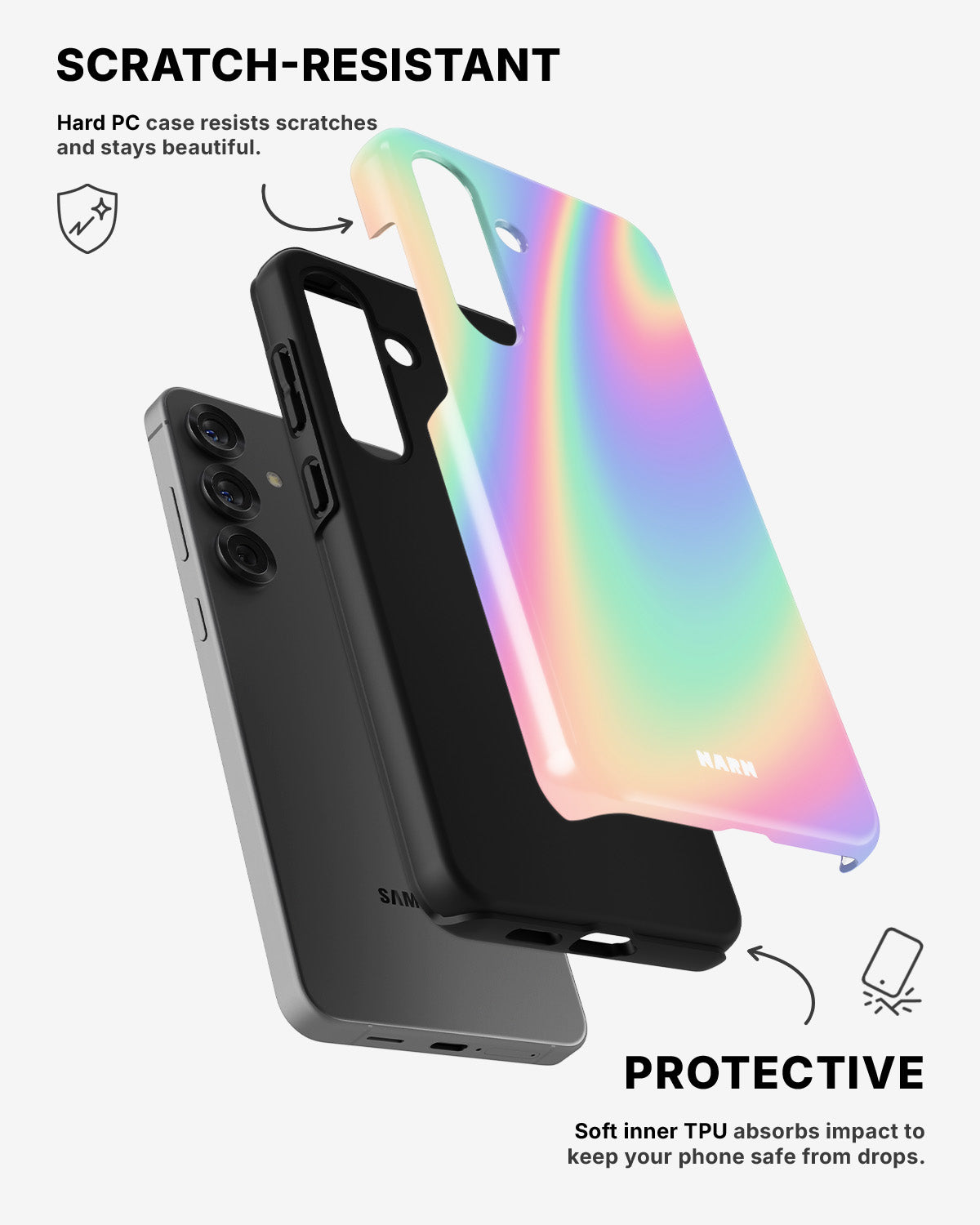 Samsung Galaxy S23 5G Tough Case – Rainbow Haze - View 2