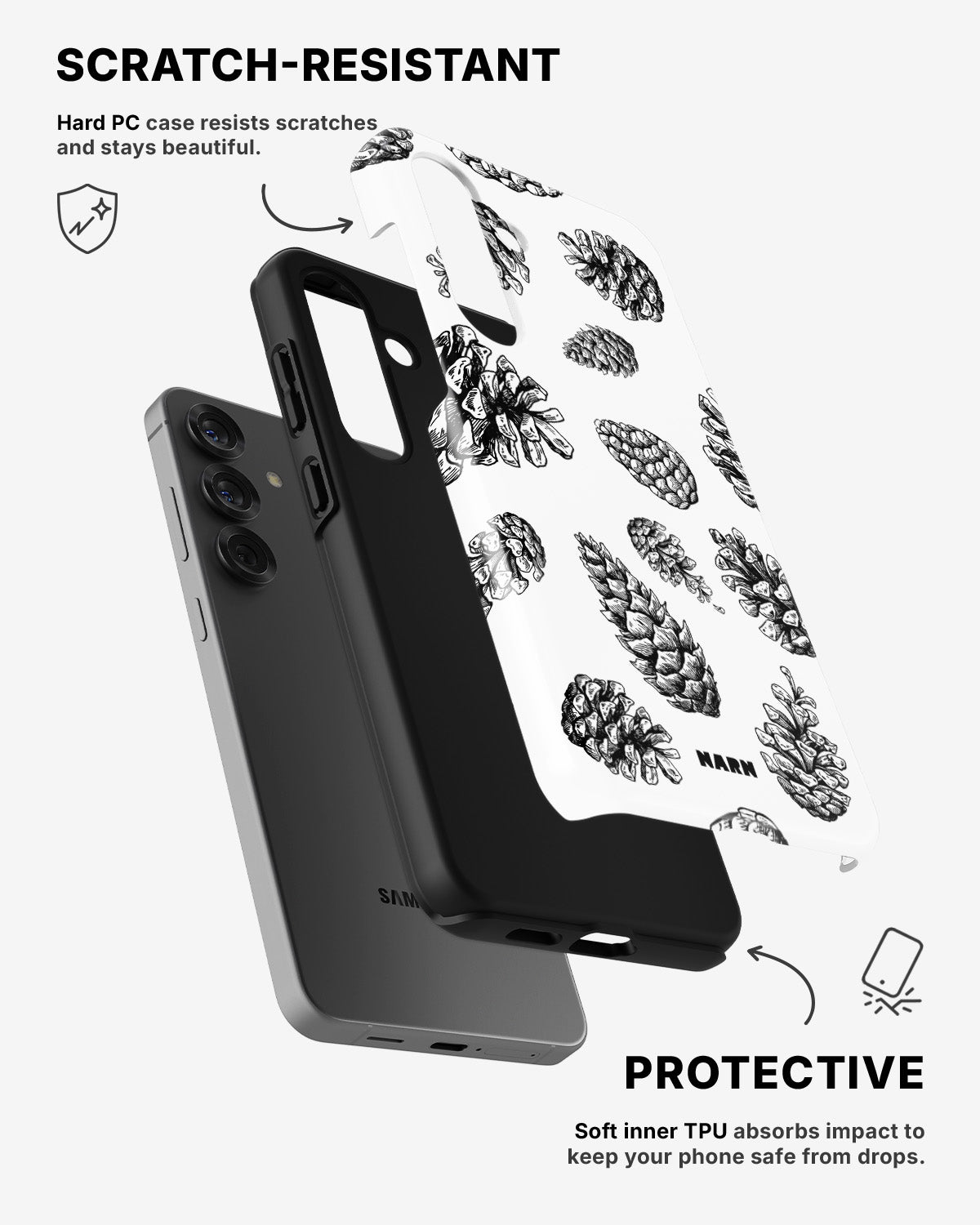 Samsung Galaxy A55 5G Tough Case – Pine Cones - View 2