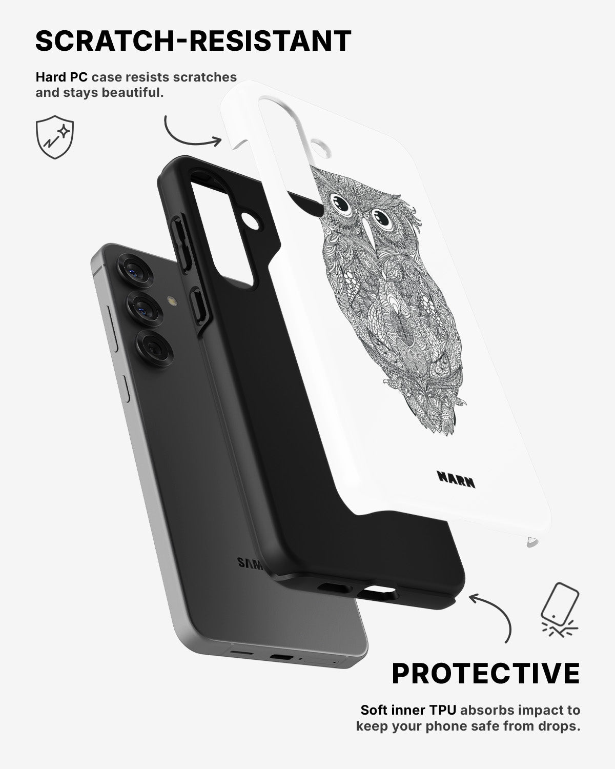 Samsung Galaxy A55 5G Tough Case – Owl - View 2