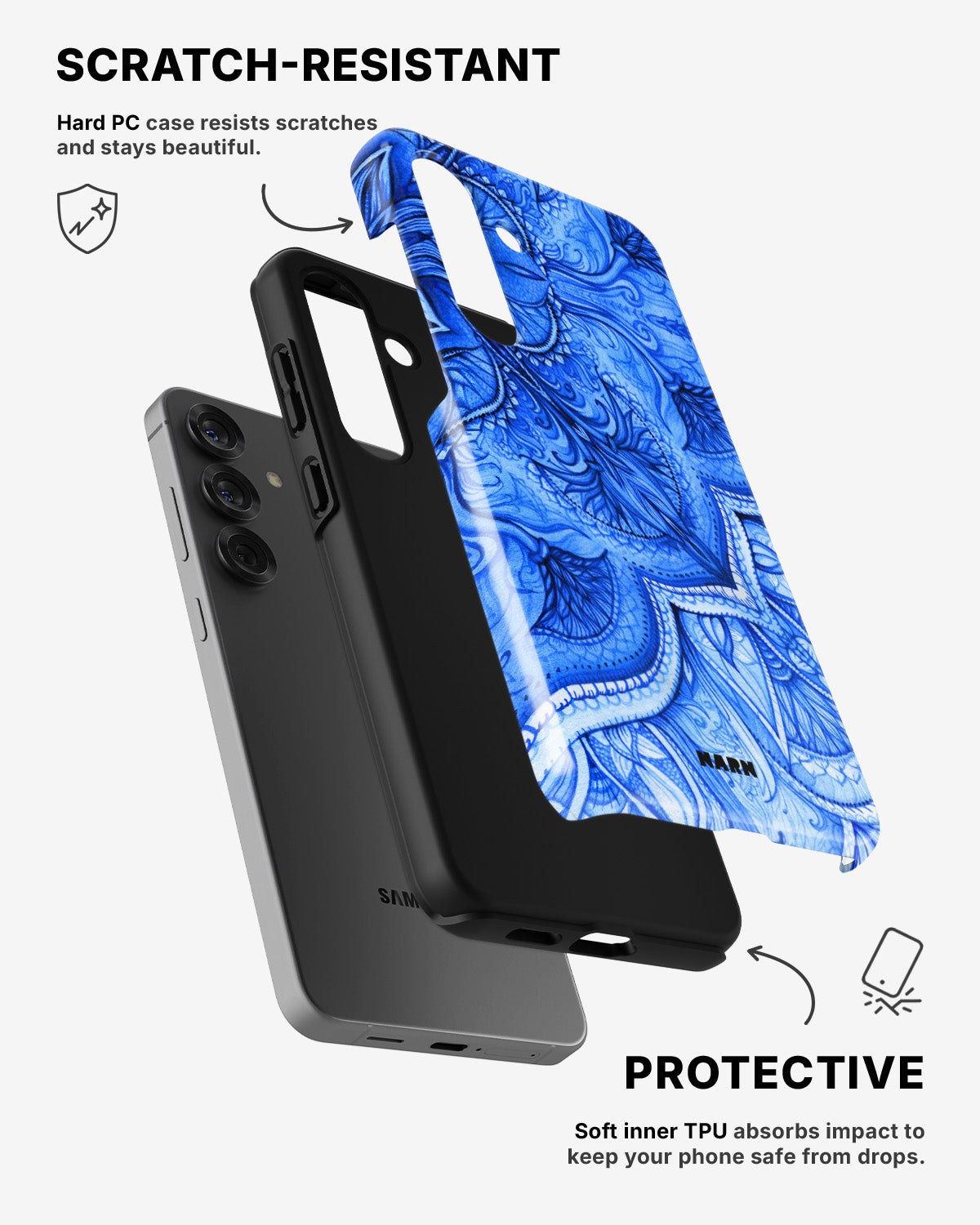 Samsung Galaxy A55 5G Tough Case – Blue Vintage - View 2