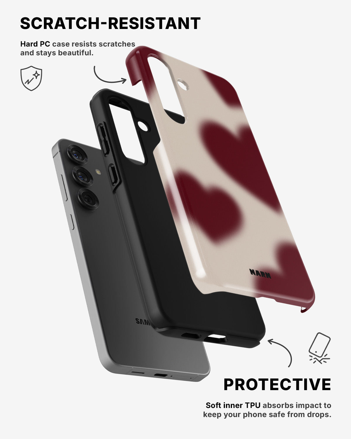 Samsung Galaxy A55 5G Tough Case – Heartbeat - View 2