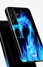 Samsung Galaxy A55 5G Tough Case – Blue Flames Dragon - View 4