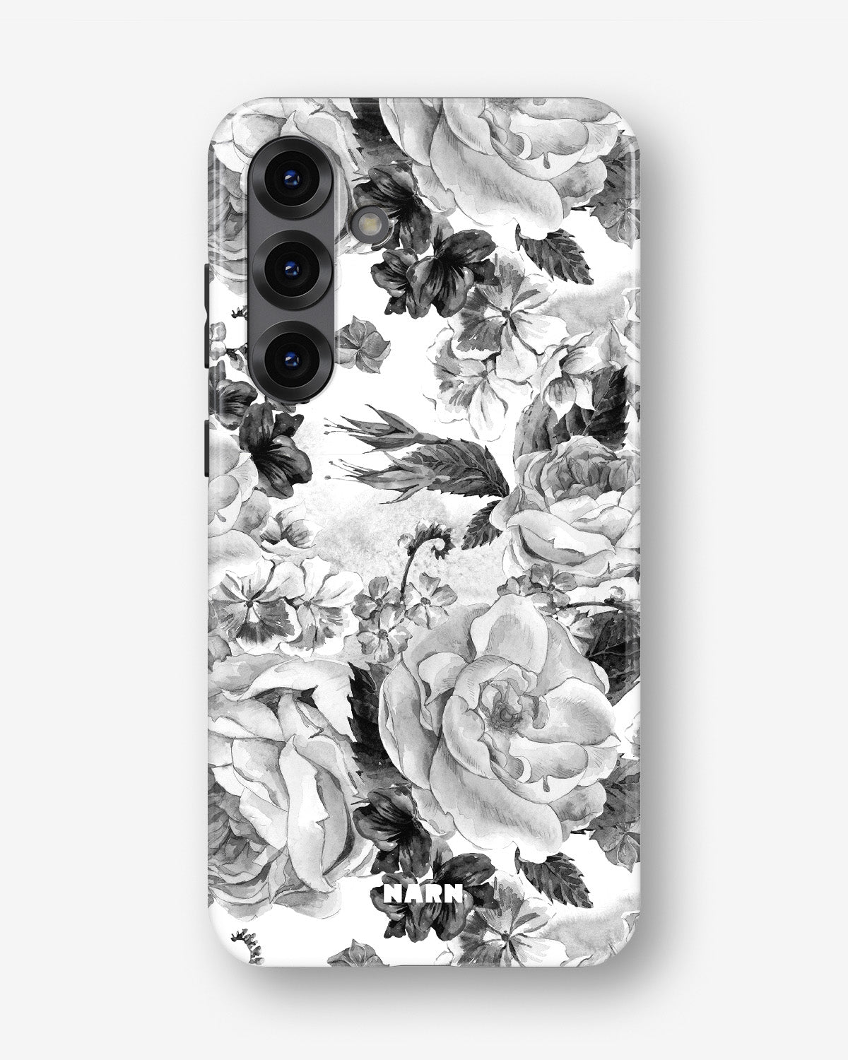Samsung Galaxy A55 5G Tough Case – Black & White Bloom - View 1