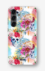 Samsung Galaxy A55 5G Tough Case – Flowered Skulls - View 1