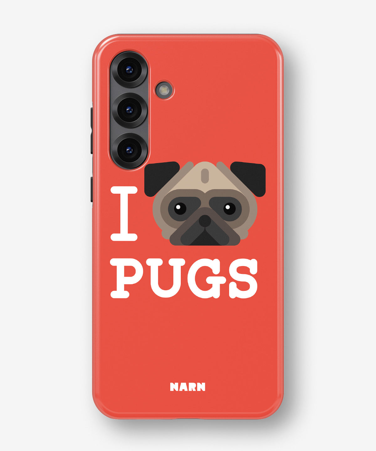 Samsung Galaxy A55 5G Tough Case – I Love Pugs - View 1