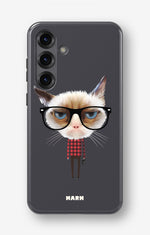 Samsung Galaxy A55 5G Tough Case – Hipster Cat - View 1