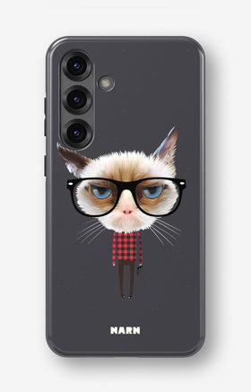 Samsung Galaxy A55 5G Tough Case – Hipster Cat - View 1