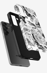 Samsung Galaxy A55 5G Tough Case – Black & White Bloom - View 2