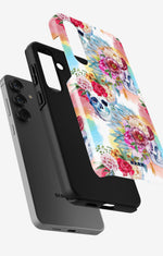 Samsung Galaxy A55 5G Tough Case – Flowered Skulls - View 2