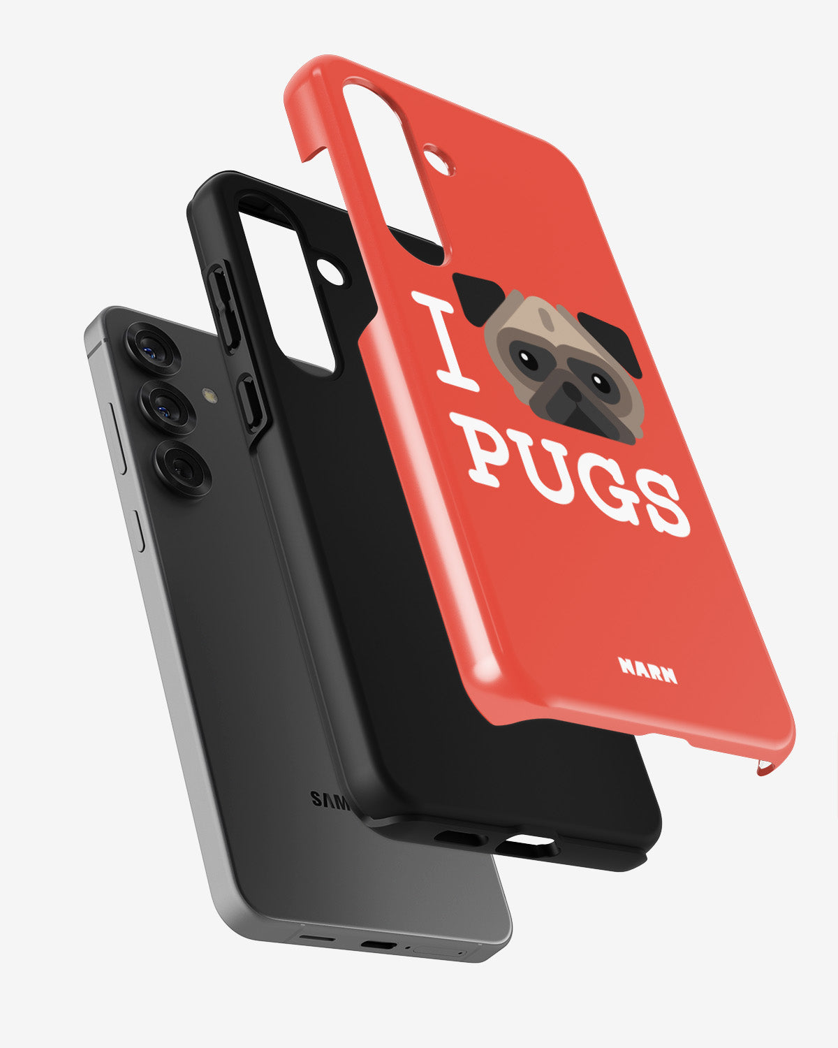 Samsung Galaxy A55 5G Tough Case – I Love Pugs - View 2