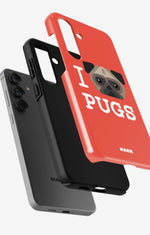 Samsung Galaxy A55 5G Tough Case – I Love Pugs - View 2