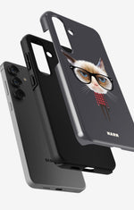 Samsung Galaxy A55 5G Tough Case – Hipster Cat - View 2
