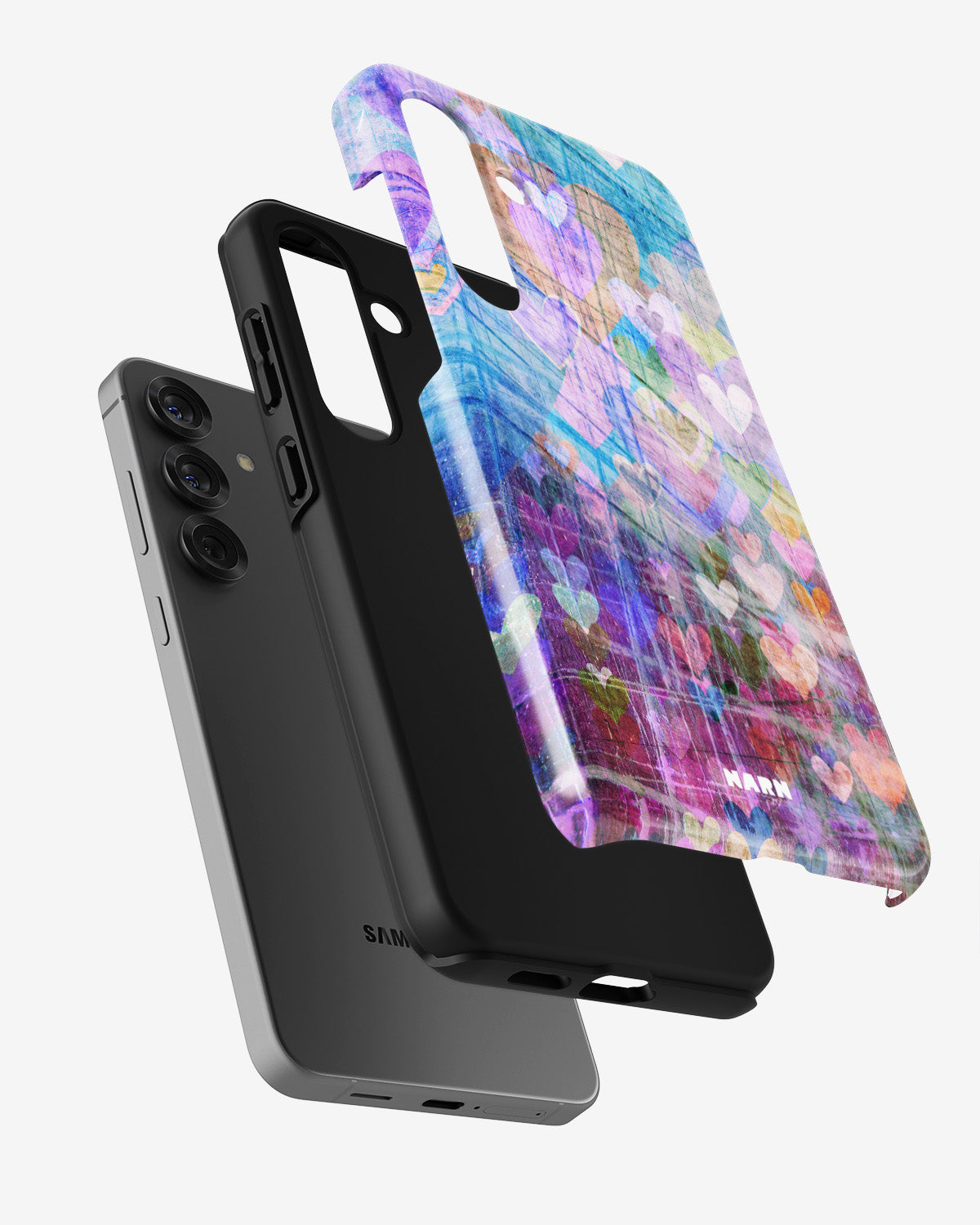 Samsung Galaxy A55 5G Tough Case – Purple Hearts - View 2