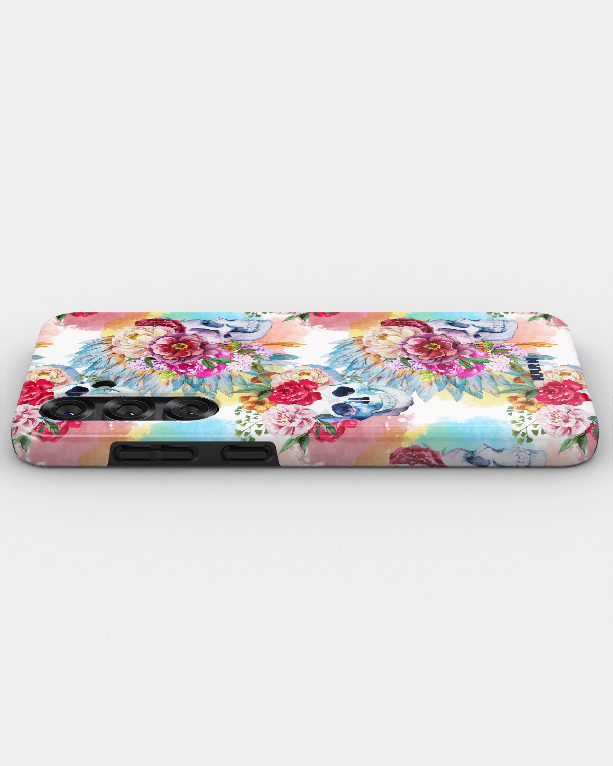 Samsung Galaxy A55 5G Tough Case – Flowered Skulls - View 3