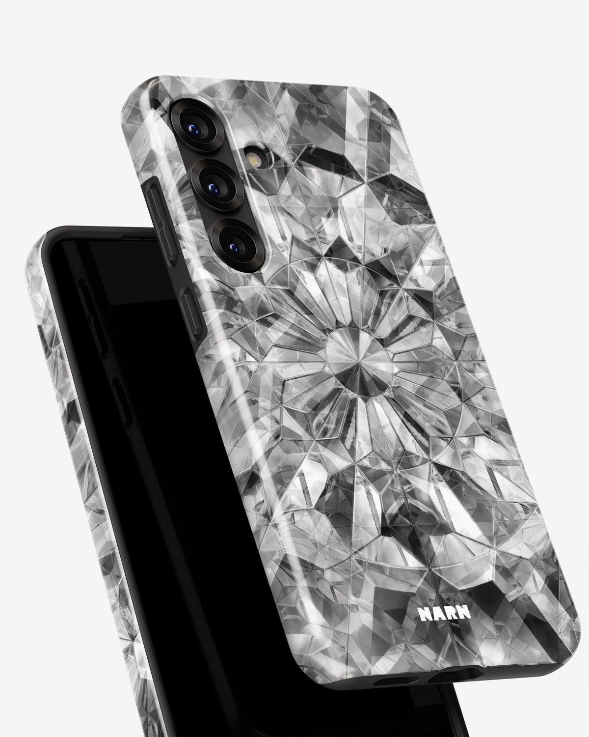 Samsung Galaxy A55 5G Tough Case – Grey Crystals - View 4
