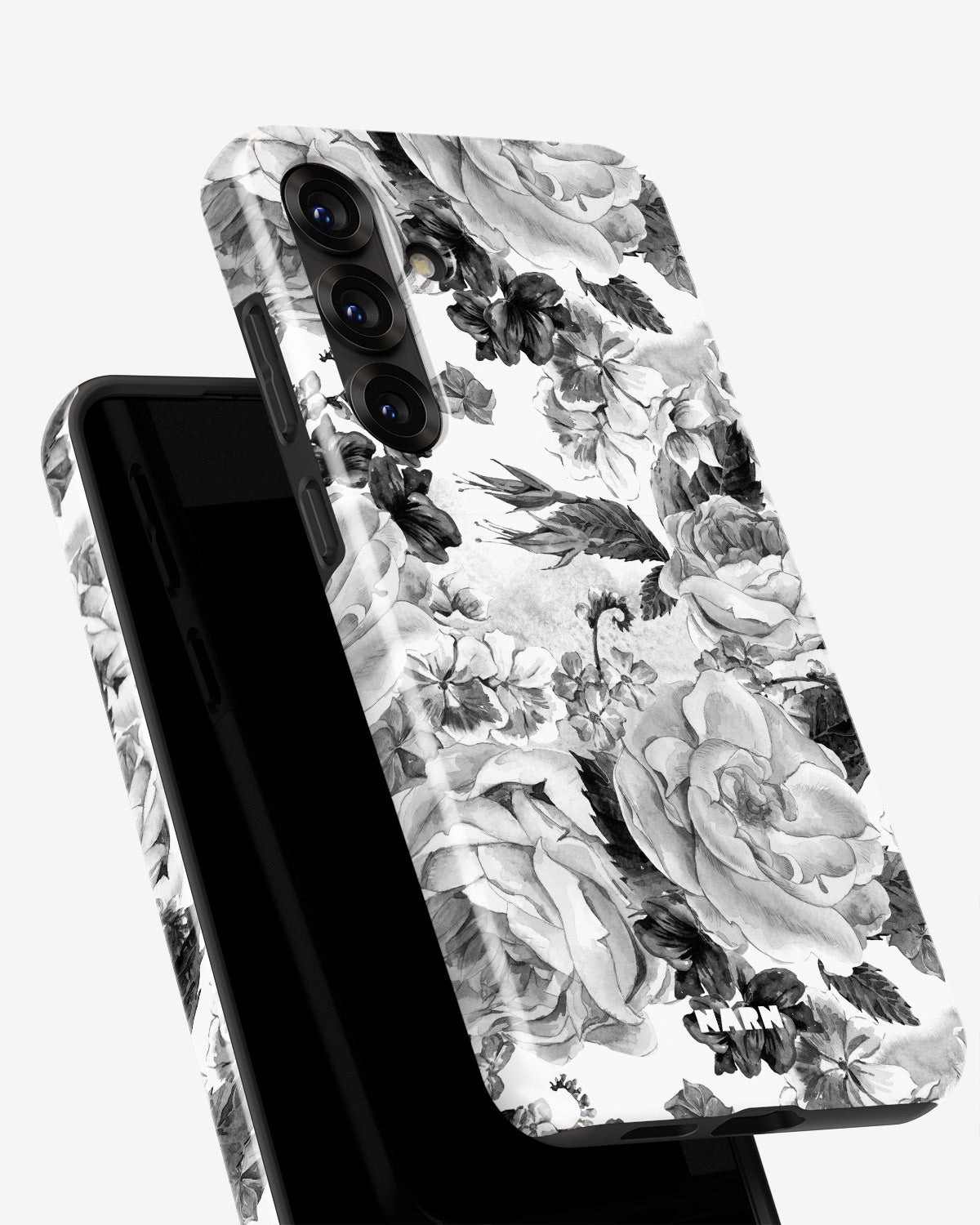 Samsung Galaxy A55 5G Tough Case – Black & White Bloom - View 4