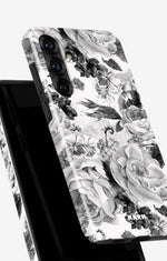 Samsung Galaxy A55 5G Tough Case – Black & White Bloom - View 4