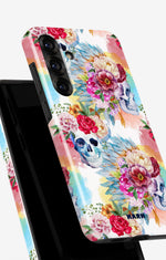 Samsung Galaxy A55 5G Tough Case – Flowered Skulls - View 4